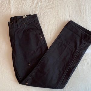 Washed Black Dickies double knee carpenter pants